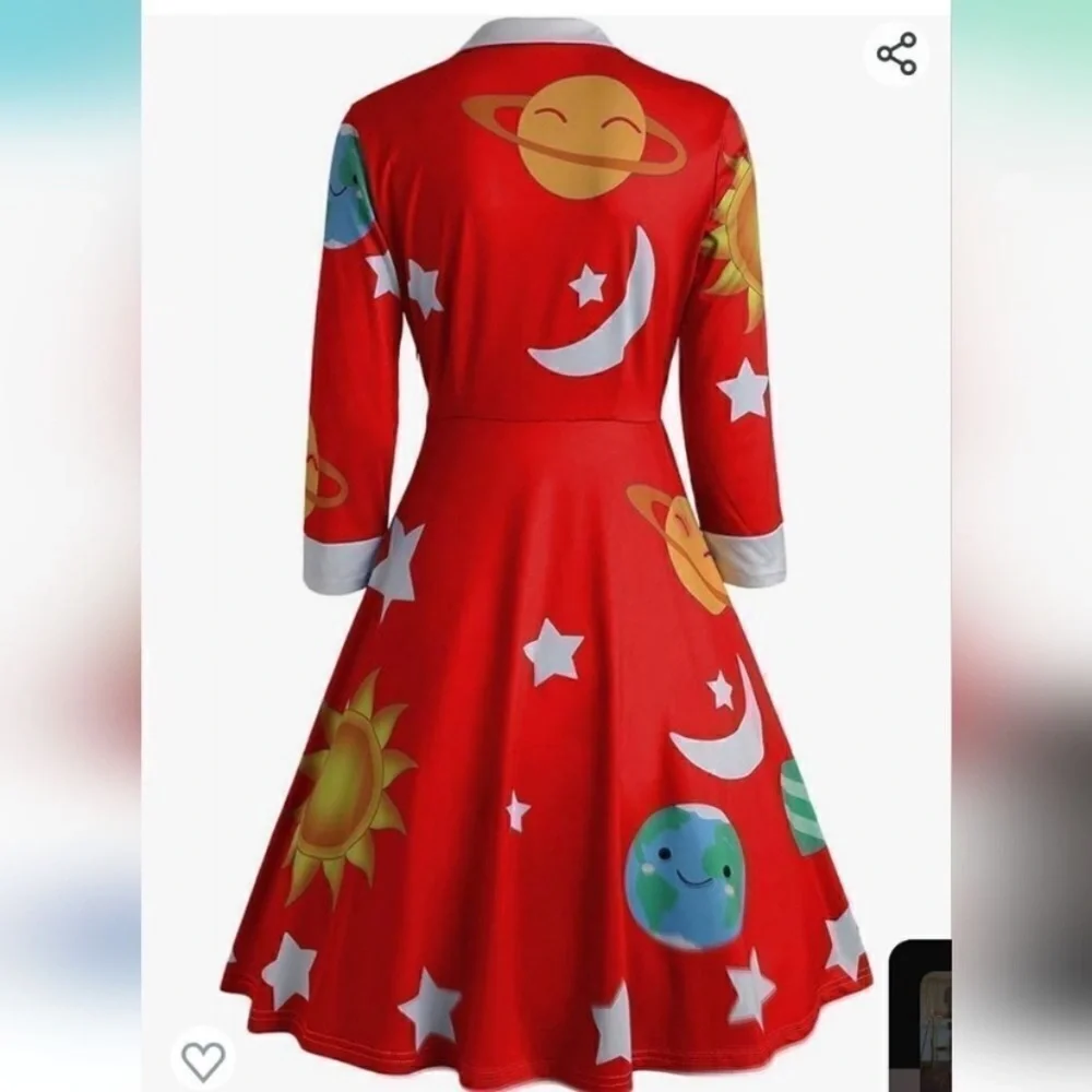 NWOT Sun And Moon Print Dress #0036 - Picture 8 of 8